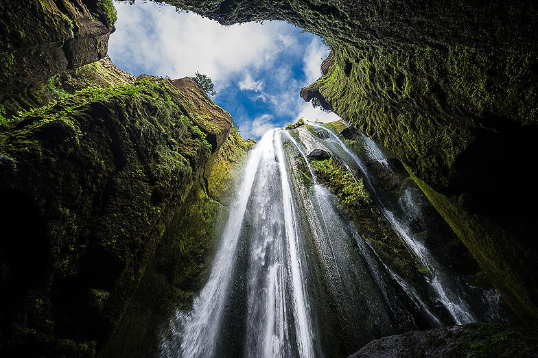 The Gljúfrabúi waterfall