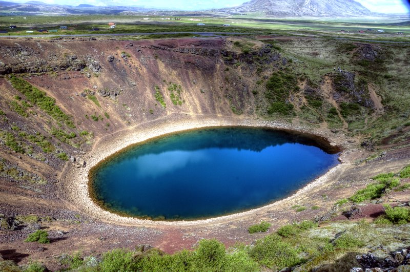 Kerið the volcanic crater lake